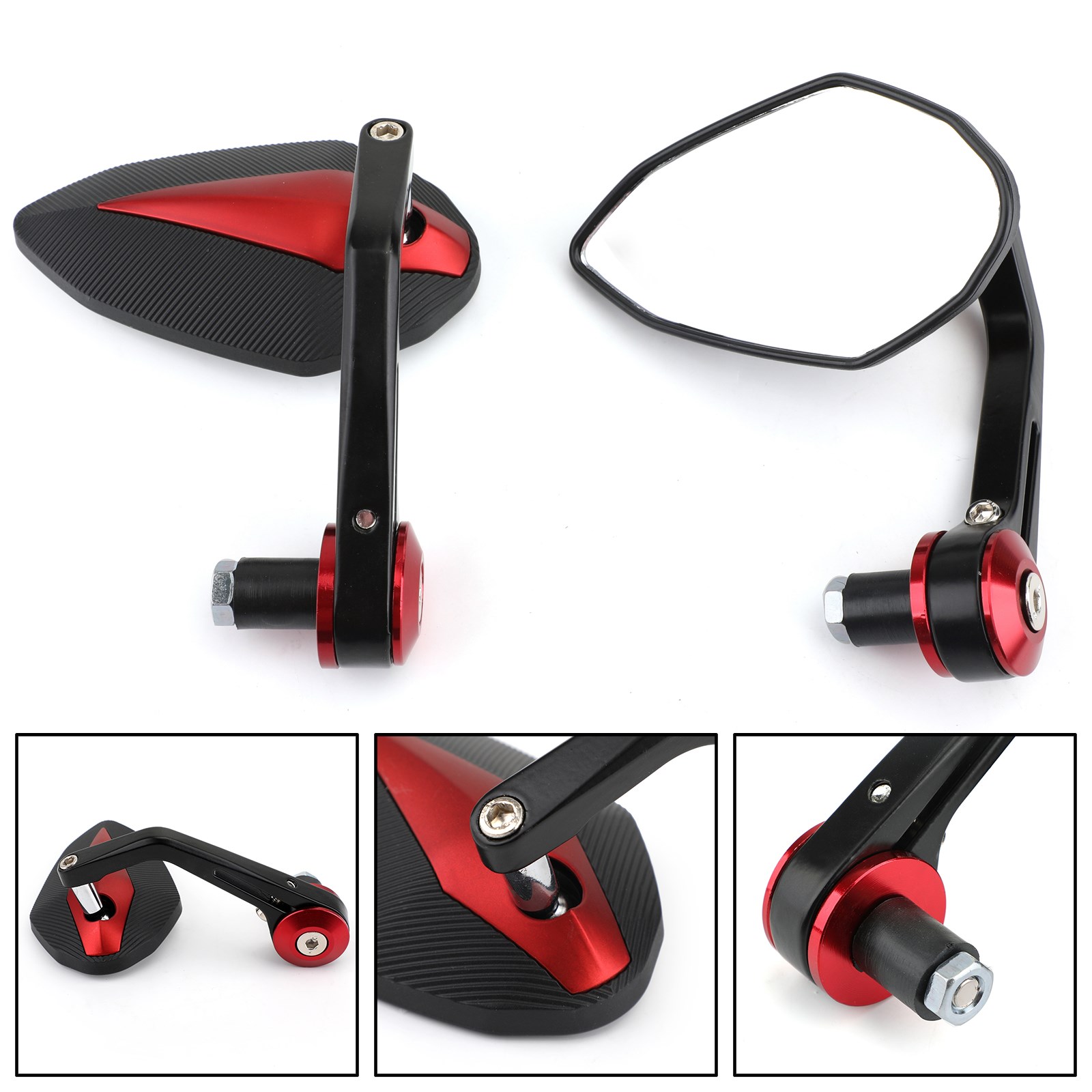 Mirror Extender Bar - Areyourshop Black Red Motorbike Sportbike 7/8