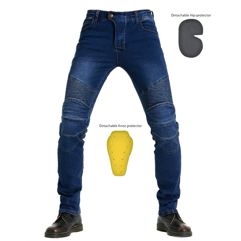 Motorcycle Gear Testing - Men Jeans Embroidery Motorcycle Pants Pantalon