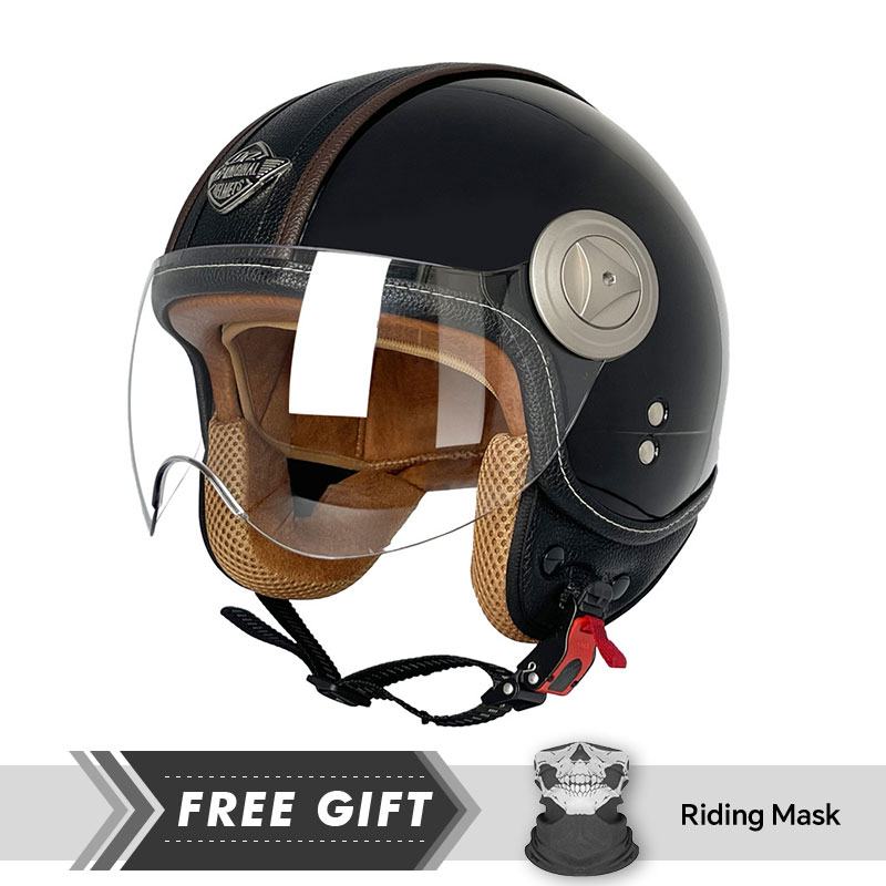Motorcycle Gear Store - 3/4 Open Face Helmet Vintage Open