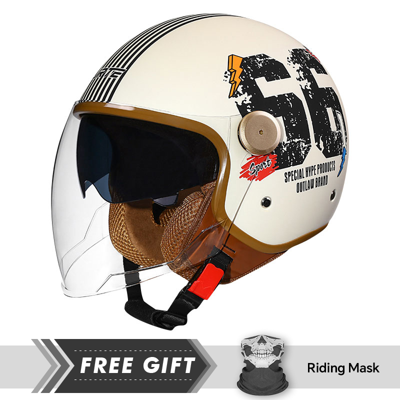 DOT ECE Approved Retro 3/4 Ope - Motorcycle Gear Store recension och pris