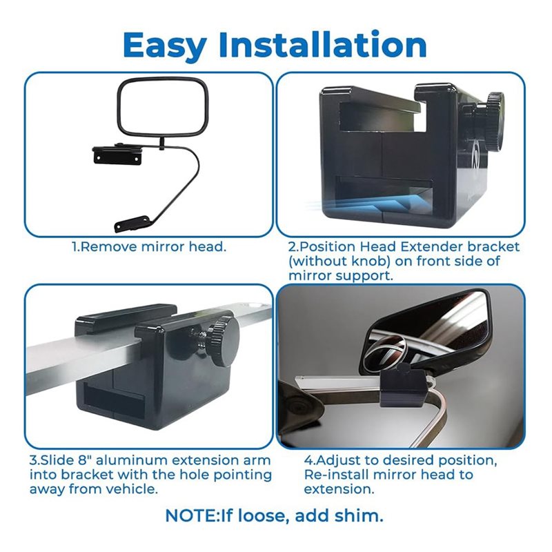 A82M-Aluminum Blocks& Extensio - Mirror Extender Bar recension och pris