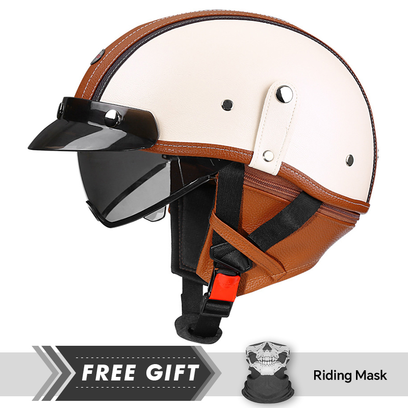 Adult Retro Half Face Helmet D - Motorcycle Gear Store recension och pris